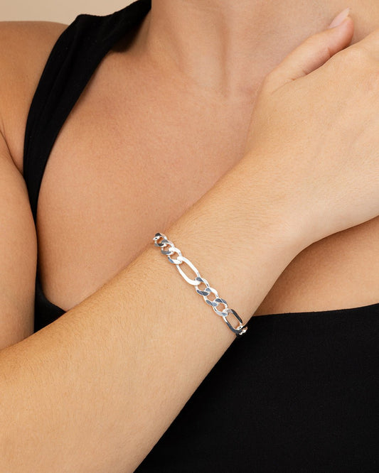 Dainty Sterling Silver Figarro Chain Bracelet