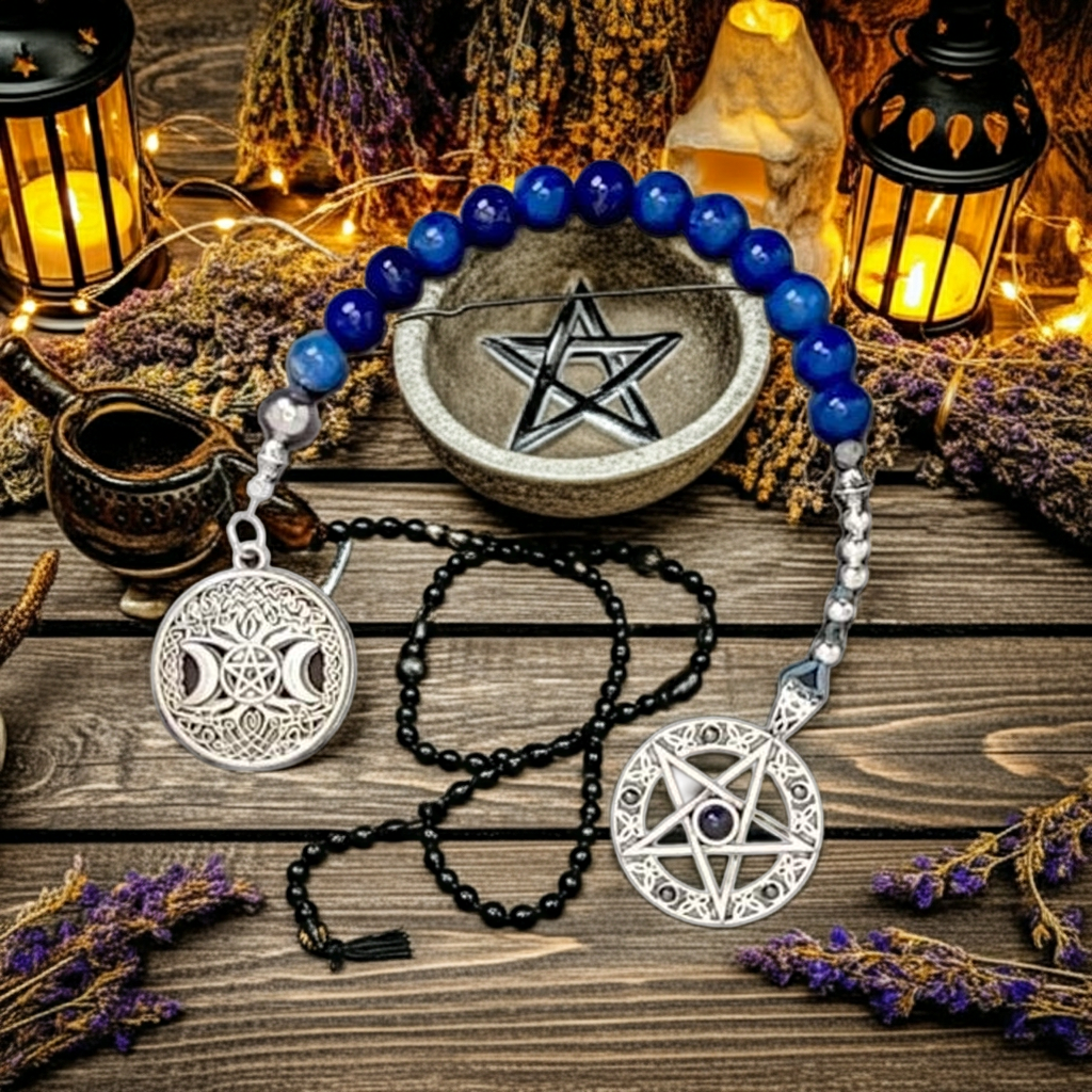 Sterling Silver Witch Prayer Beads: Love Attraction Amulet Pendant Protection Witch's Ladder