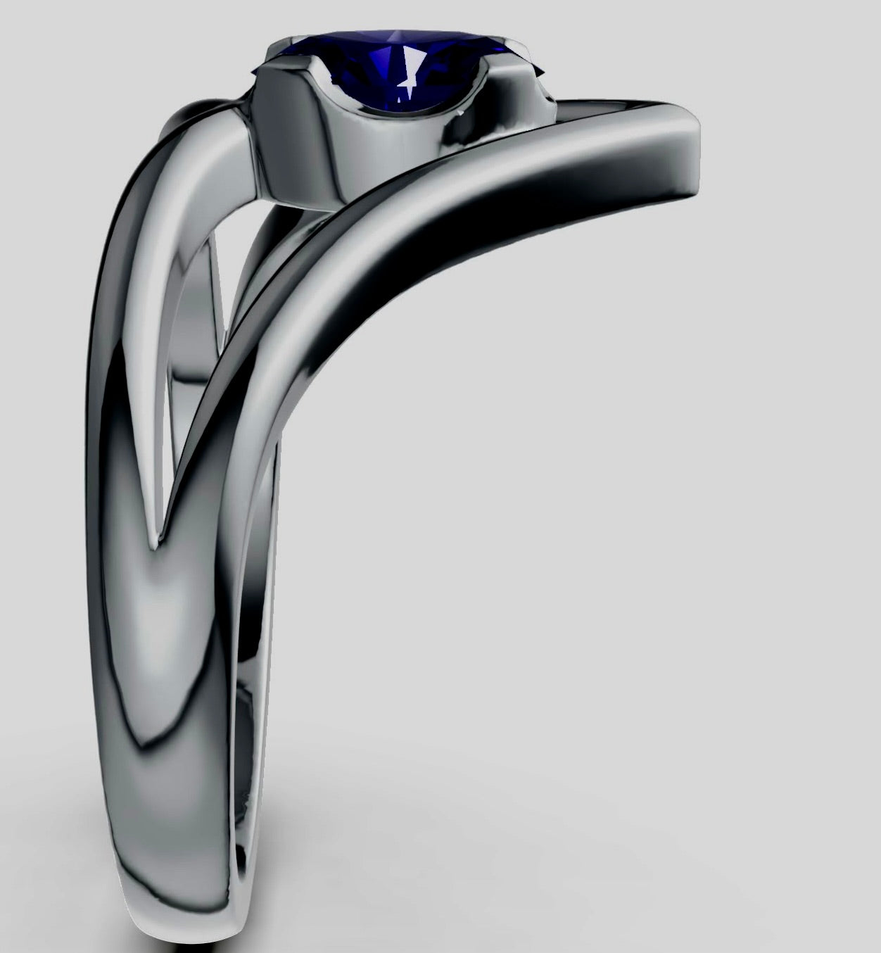 Sterling Silver Ring Cobra Oval Design Multi-Gemstone