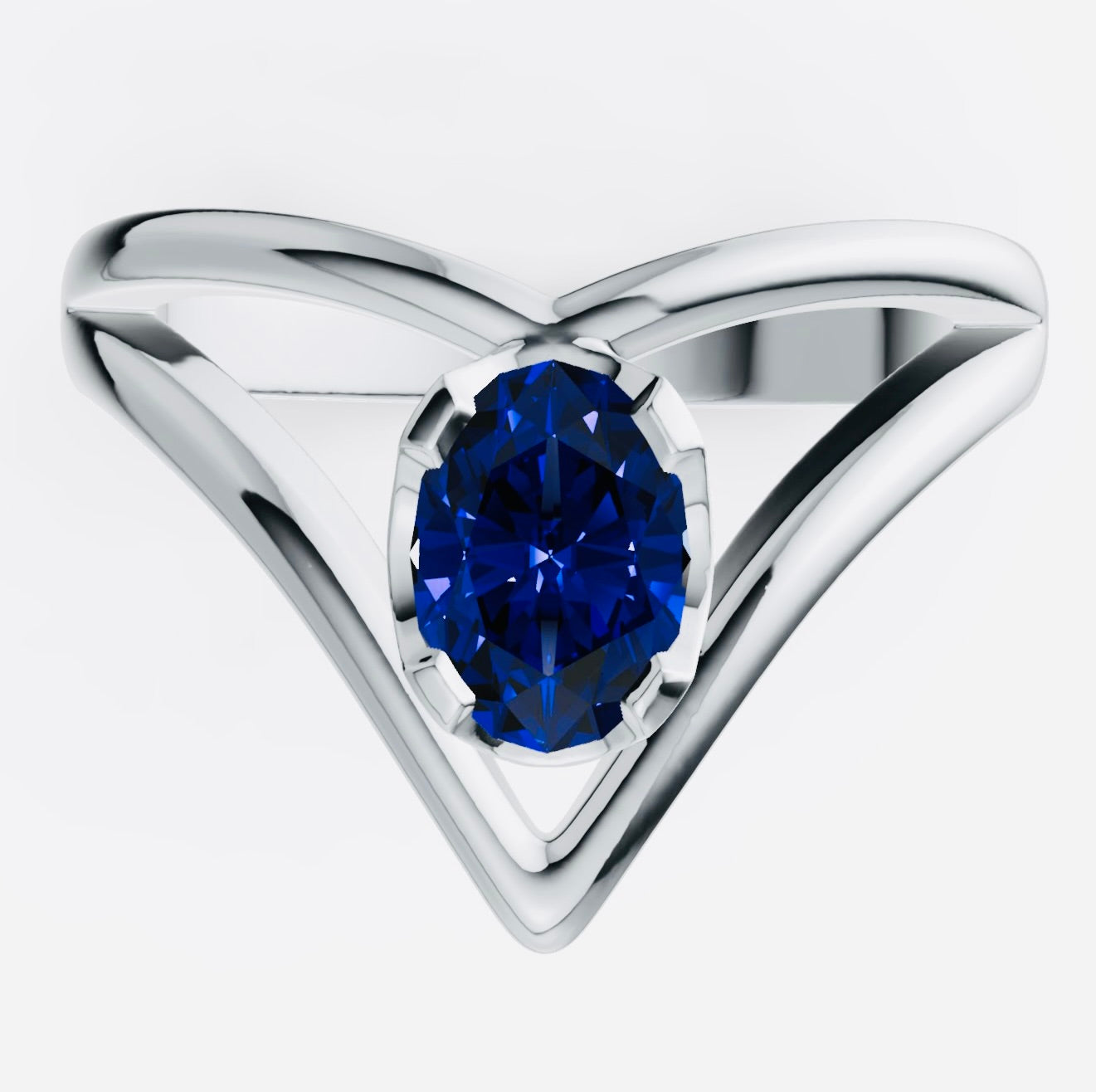 Sterling Silver Ring Cobra Oval Design Multi-Gemstone