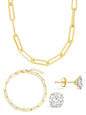 Sterling Silver Paperclip & Everyday Studs Jewelry Bundle