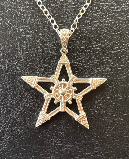 Sterling Silver Pentagram Pentacle Necklace