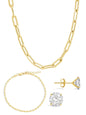 Sterling Silver Paperclip & Everyday Studs Jewelry Bundle