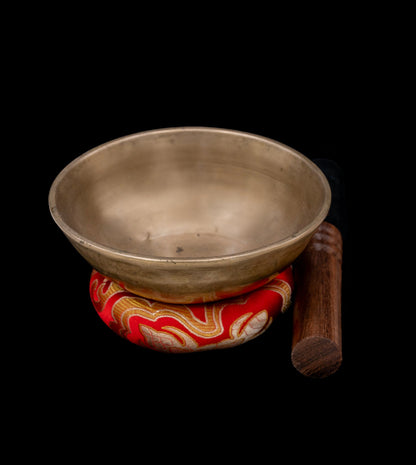 Antique Manipuri Singing Bowl (with Inscription) A#4 457Hz 4 1/2" A16283