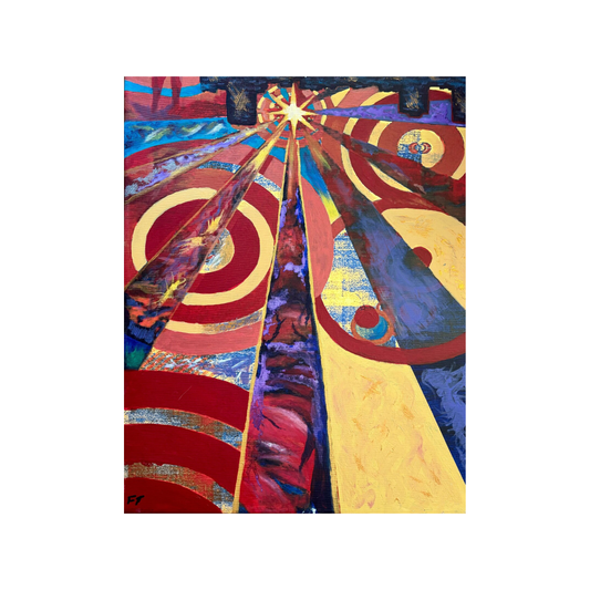 Original Abstract Modern Art: "Golden Star" Collectors item by Frederick Troy