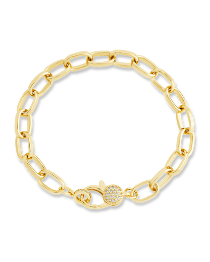 Tove CZ Clasp & Paperclip Chain Bracelet
