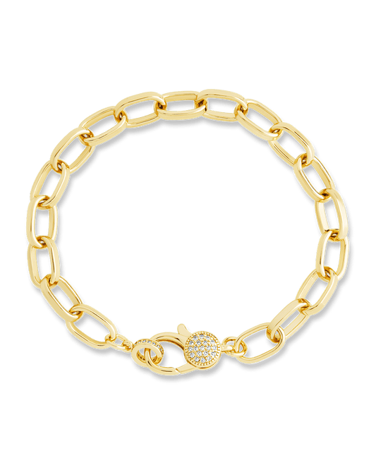 Tove CZ Clasp & Paperclip Chain Bracelet