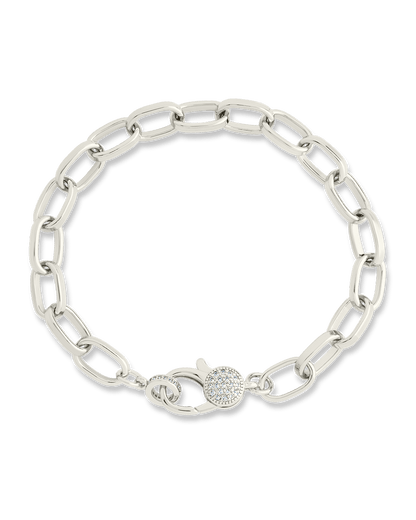 Tove CZ Clasp & Paperclip Chain Bracelet