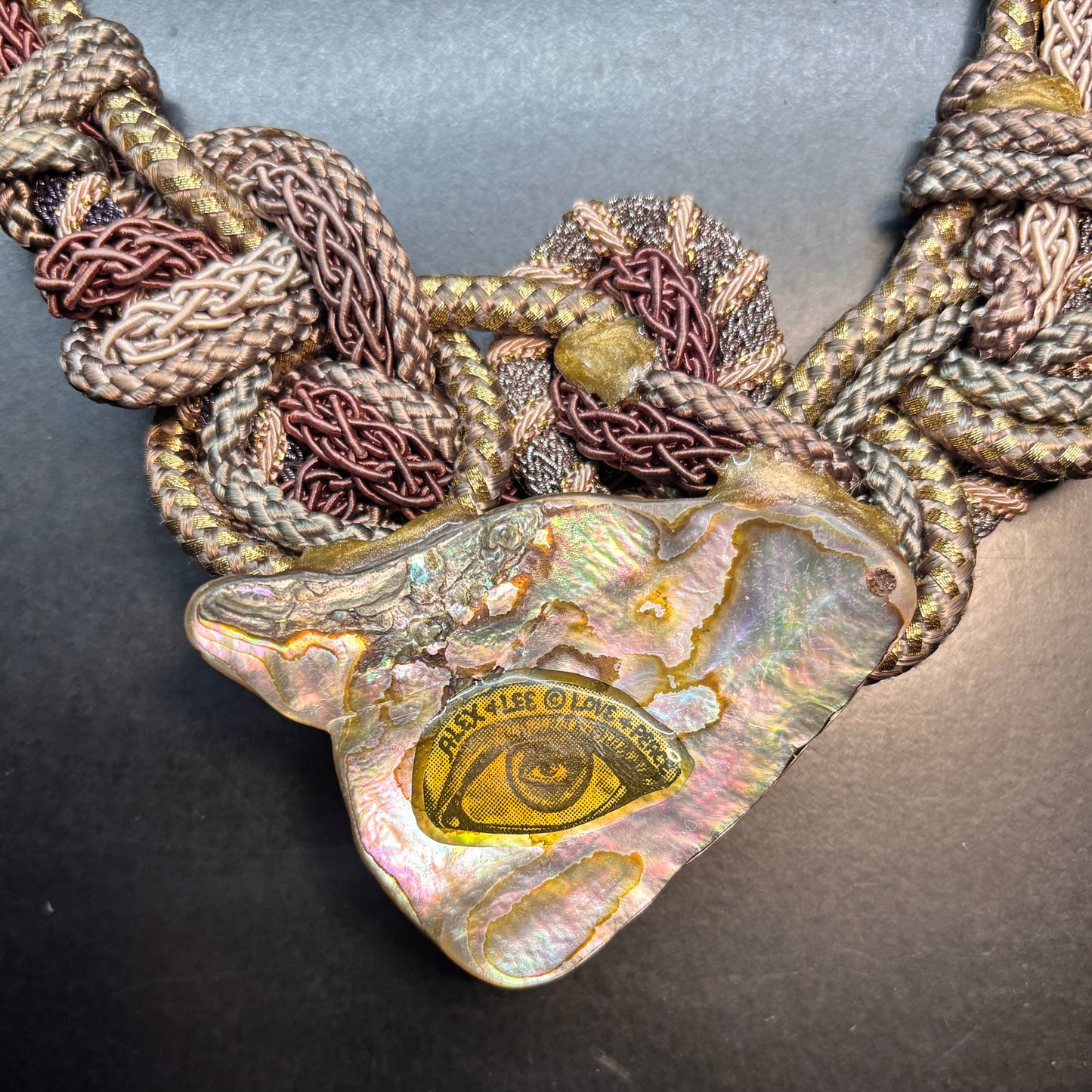 Alex And Lee Multi Gemstone And Cord Statement Bib Necklace: Collectors Item