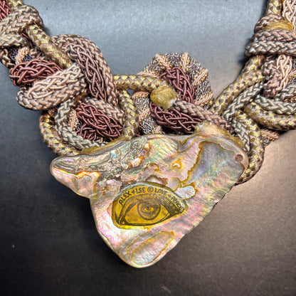 Alex And Lee Multi Gemstone And Cord Statement Bib Necklace: Collectors Item