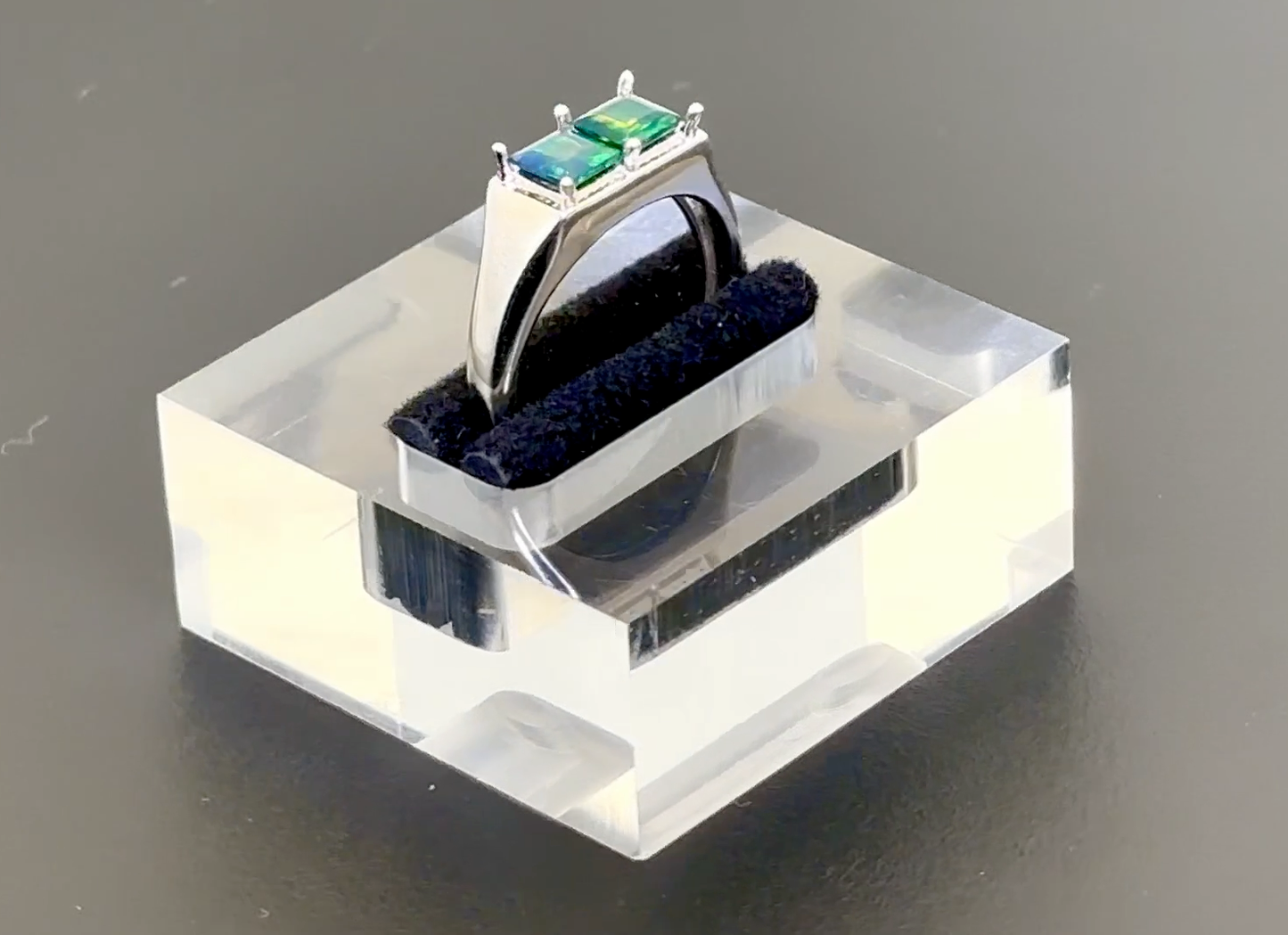 Sterling Silver Statment Ring: Fine Jewelry Opal Ruby Emeralds Diamonds Tanzanite