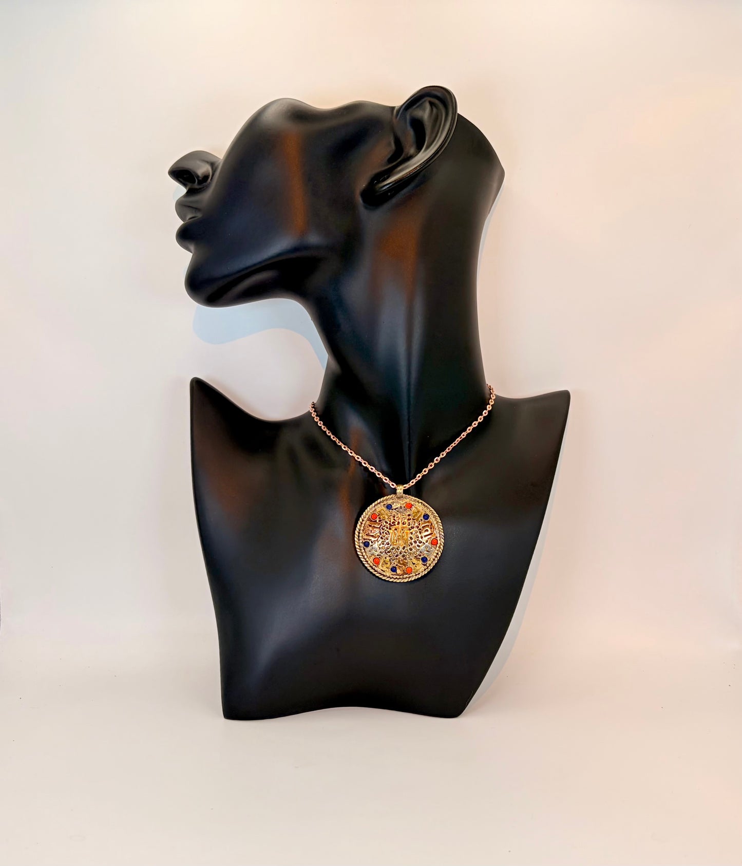 Spiritual Gift Set: Prayer Wheel, 108 Carnelian Mala, OM Pendant, Rose Gold Necklace, Gift