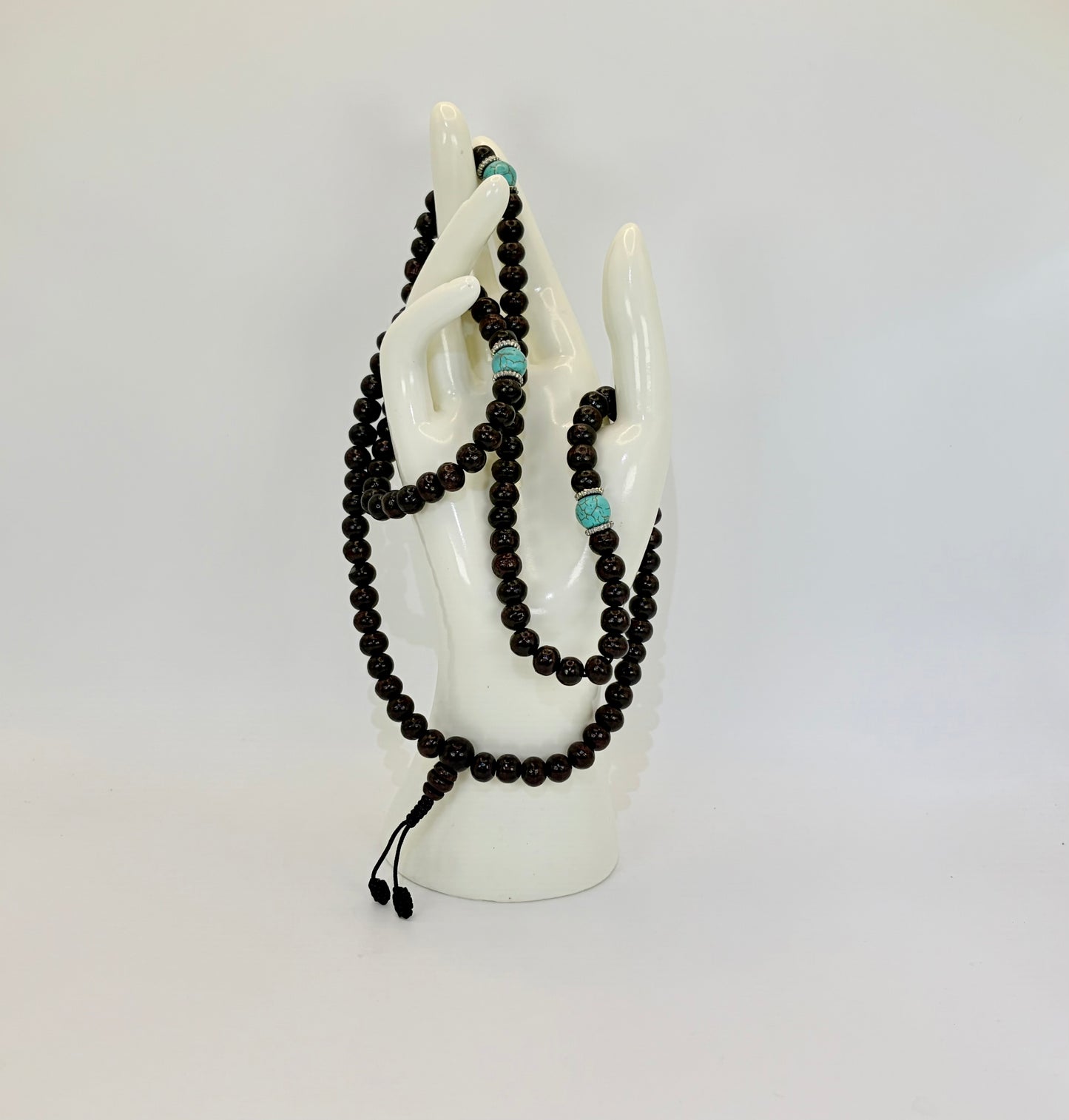 Spiritual Gift Set: Prayer Wheel, 108 Rosewood Mala, OM Pendant, Rose Gold Necklace, Gift