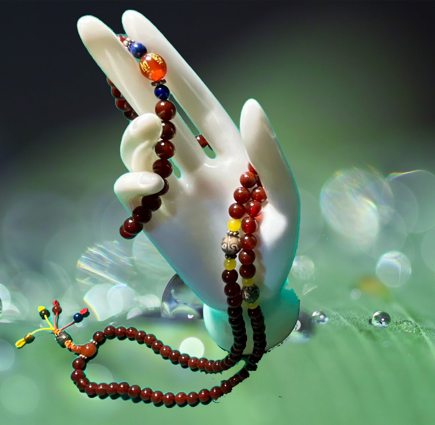 Mala Prayer Beads Buddhist Fancy Carnelian 108 beads