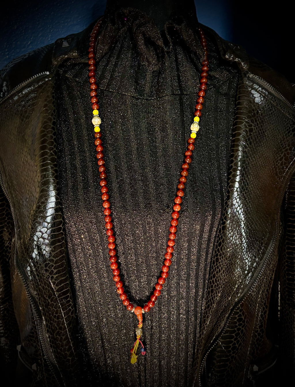 Mala Prayer Beads Buddhist Fancy Carnelian 108 beads