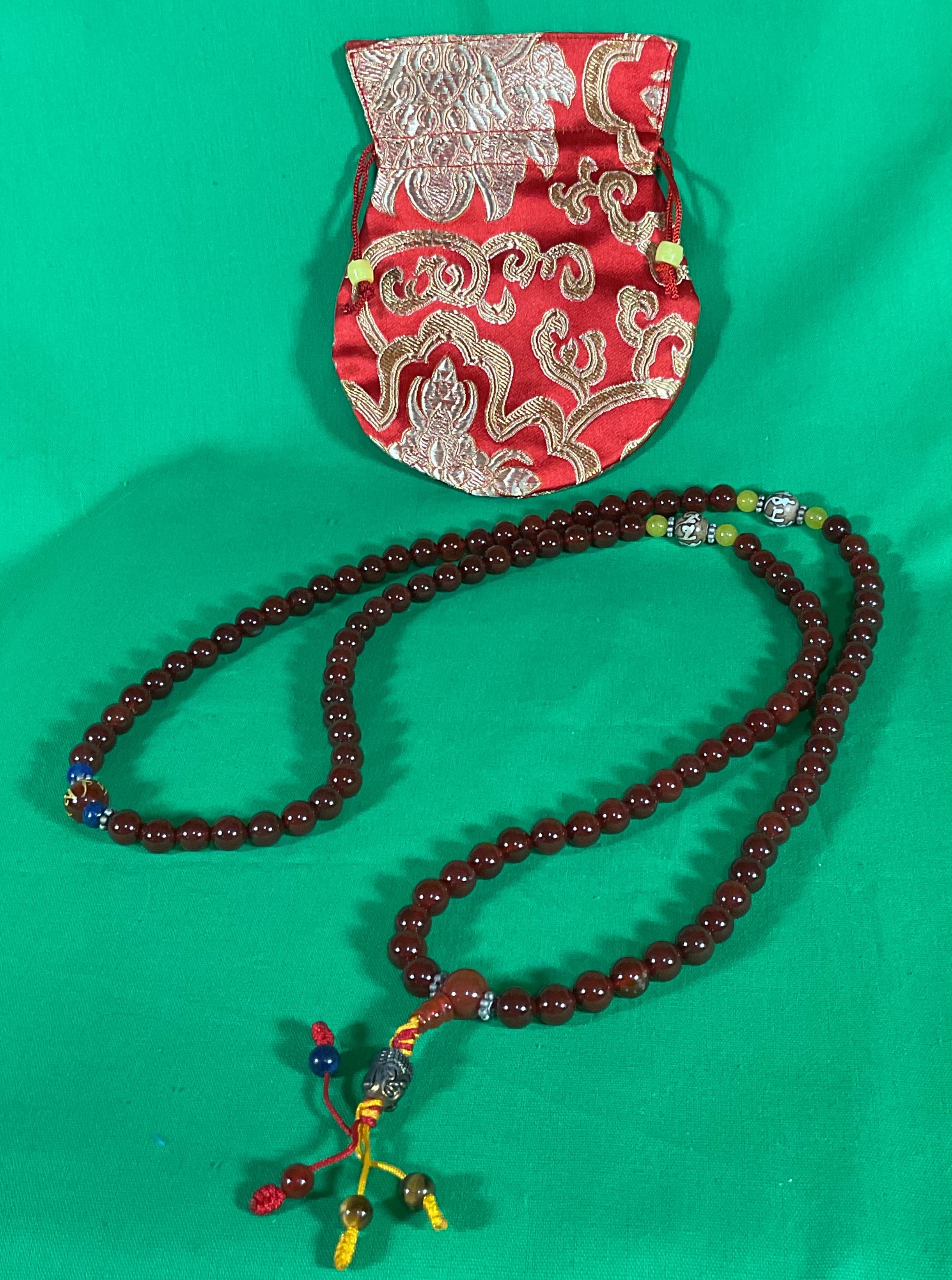 Mala Prayer Beads Buddhist Fancy Carnelian 108 beads