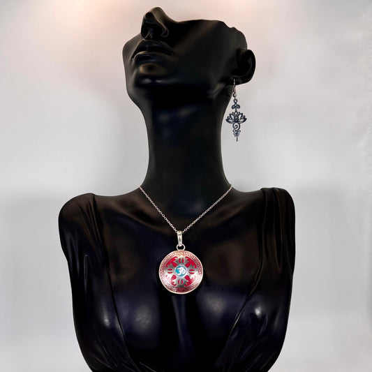 Tibetan Sterling Silver Necklace Gift Set: Buddhist Jewelry, Buddha, Dorja, Turquoise, Silver, Coral