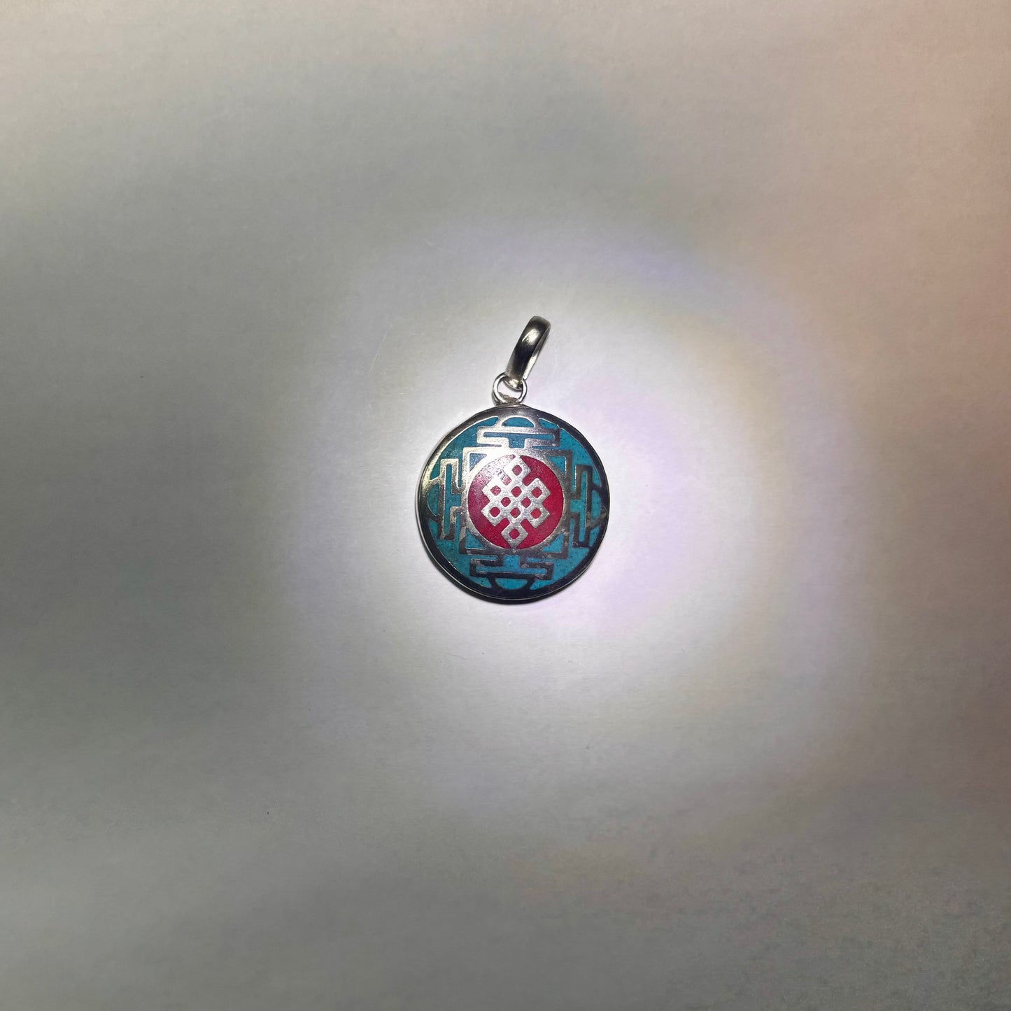 Tibetan Sterling Silver Necklace Gift Set: Everlasting Knot Turquoise Silver Coral Handmade