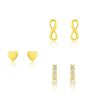 Sterling Silver Heart & Infinity Earring Set of 3