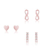 Sterling Silver Heart & Infinity Earring Set of 3