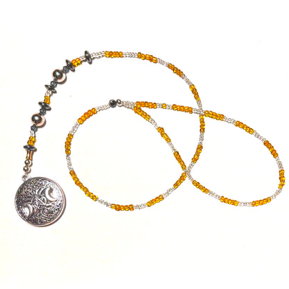 Sterling Silver Goddess Necklace: Pentacle, Pentagram, Hematite, Witchcraft jewelry, Wiccan￼￼￼