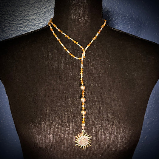 Sterling Silver and Gold Sun Necklace: Vintage, Artisan Jewelry