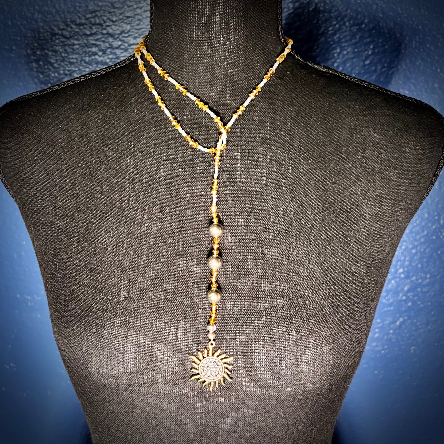 Sterling Silver and Gold Sun Necklace: Vintage, Artisan Jewelry