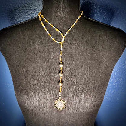 Sterling Silver and Gold Sun Necklace: Vintage, Artisan Jewelry