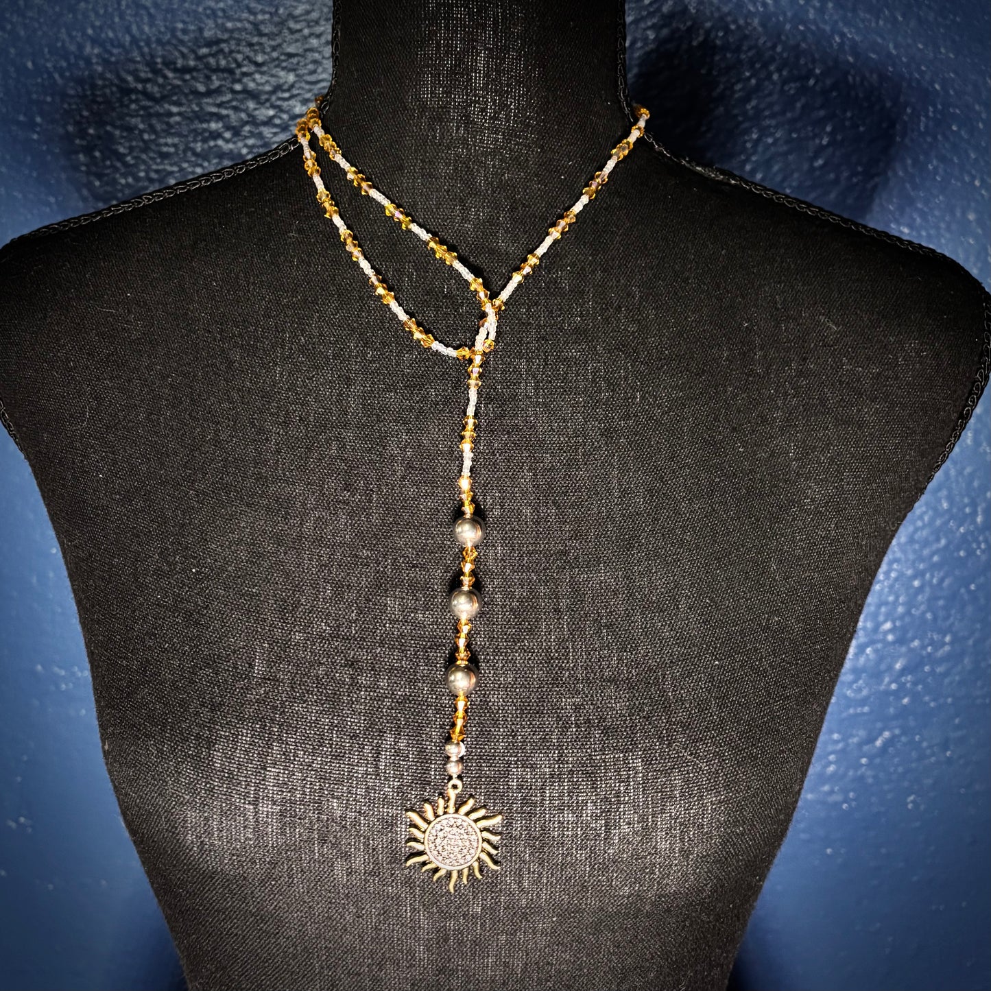 Sterling Silver and Gold Sun Necklace: Vintage, Artisan Jewelry