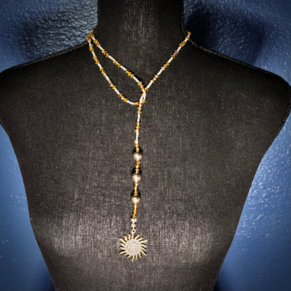 Sterling Silver and Gold Sun Necklace: Vintage, Artisan Jewelry