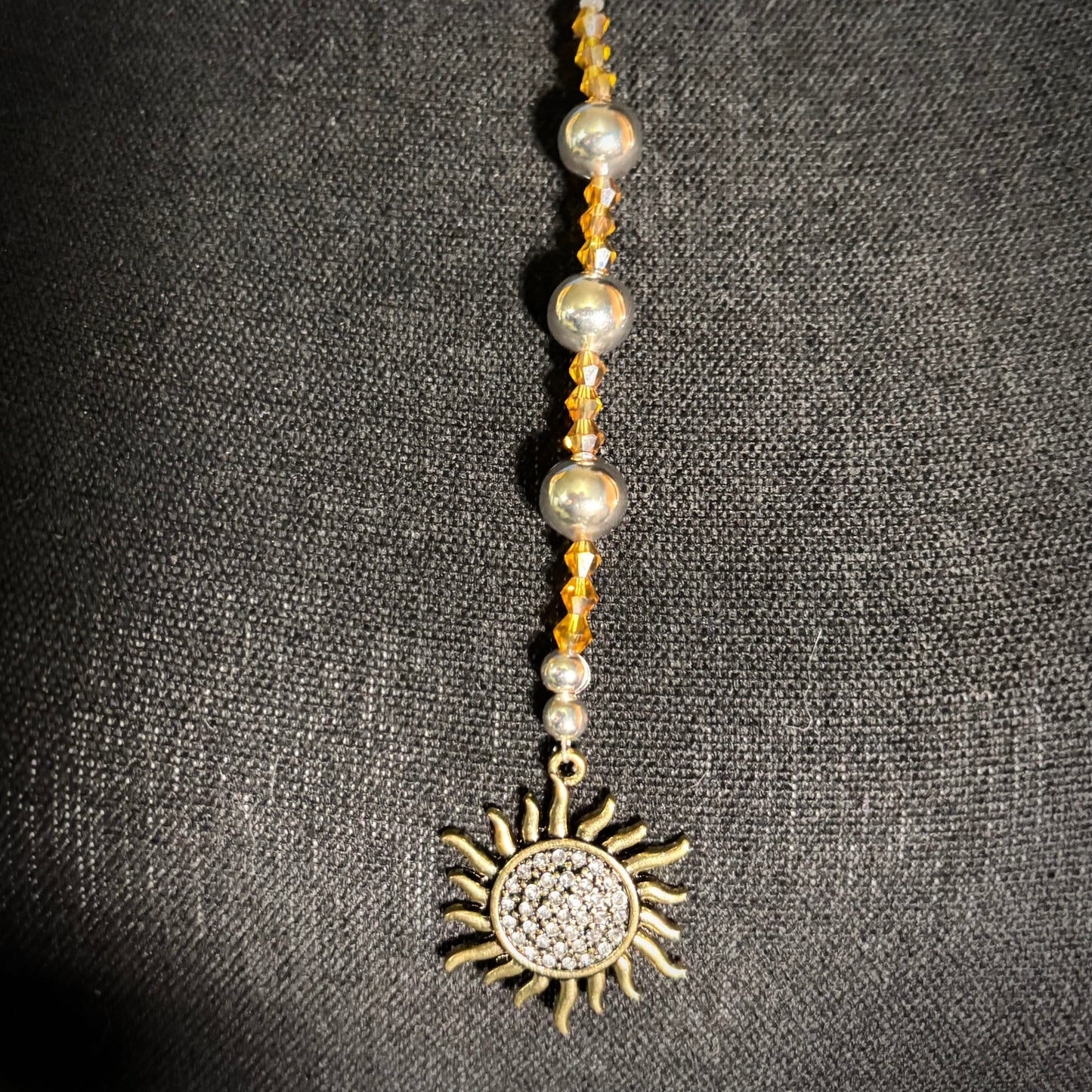 Sterling Silver and Gold Sun Necklace: Vintage, Artisan Jewelry