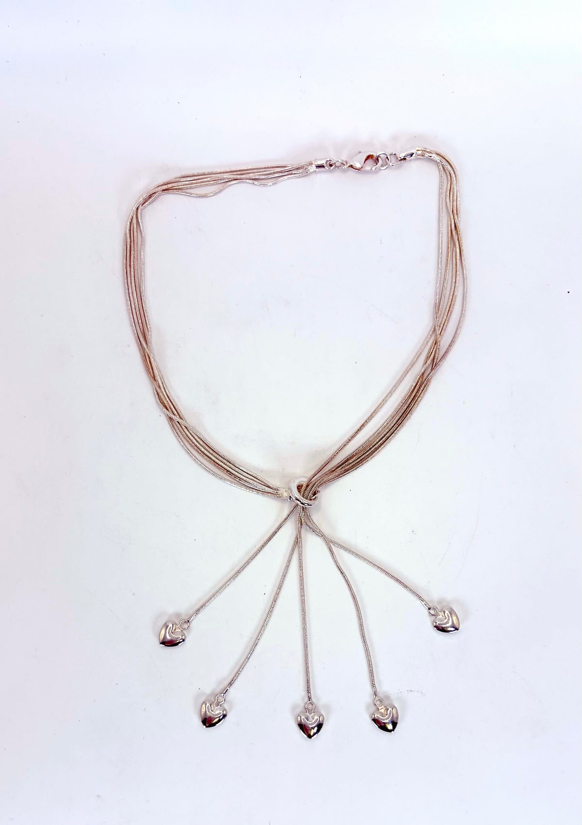 Textured-heart sterling silver pendant necklace