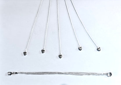 Three-heart necklace with warm-toned centers