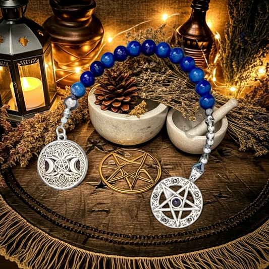 Sterling Silver Witch Prayer Beads: Love Attraction Amulet Pendant Protection Witch's Ladder