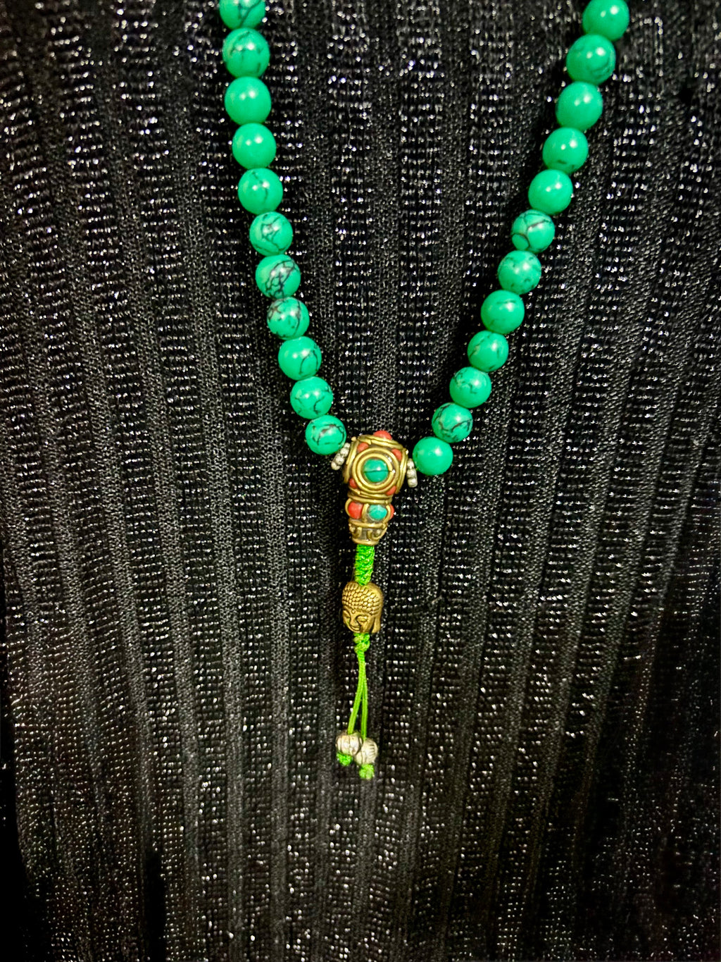 Tibetan Turquoise Mala Real 108 Buddhist Prayer Beads Spiritual Meditation Buddha