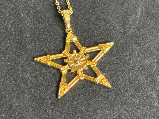 Sterling Silver Pentacle Pendant: Wiccan Pentagram Necklace: Fine Jewelry, Gothic Pagan Jewelry