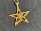 Sterling Silver and Gold Pentagram Star Pentacle Necklace: Spiritual Wiccan Pagan Jewelry