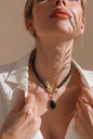 18K Gold-Tipped Onyx & Diamond Vintage Choker: #everyone, #gift, #vintage, #jewelry – Braided Leather Statement Necklace