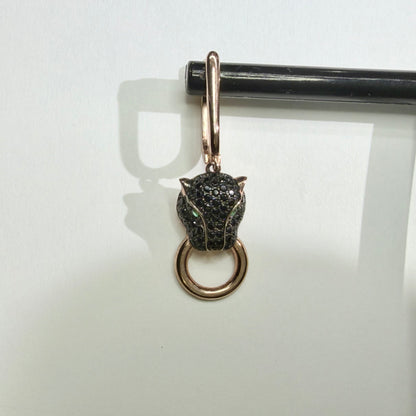 Original photo of black square drop earrings and clear studs