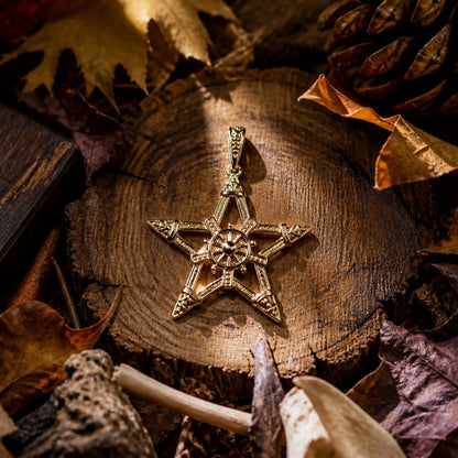 Norse Viking Navigator Pentagram Necklace | Sterling Silver, Silver-Plated or Gold-Plated