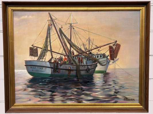 Joe Moran Watercolor Painting: Biloxi Mississippi Original Signed, Vintage, Fine Art, Collectors Item