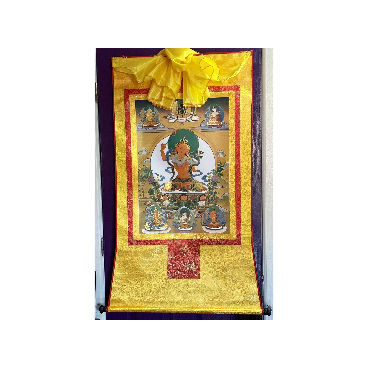 Tibetan Buddhist Thangka: Manjushri, Spiritual Meditation, OM, Ritual, 2