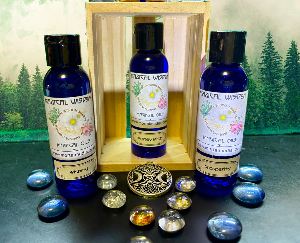 Magical Wisdom Oils Magic Ritual Oil Witchcraft Wicca Witch Goddess Love Lust Power Wealth Protection Moon Essential Oils