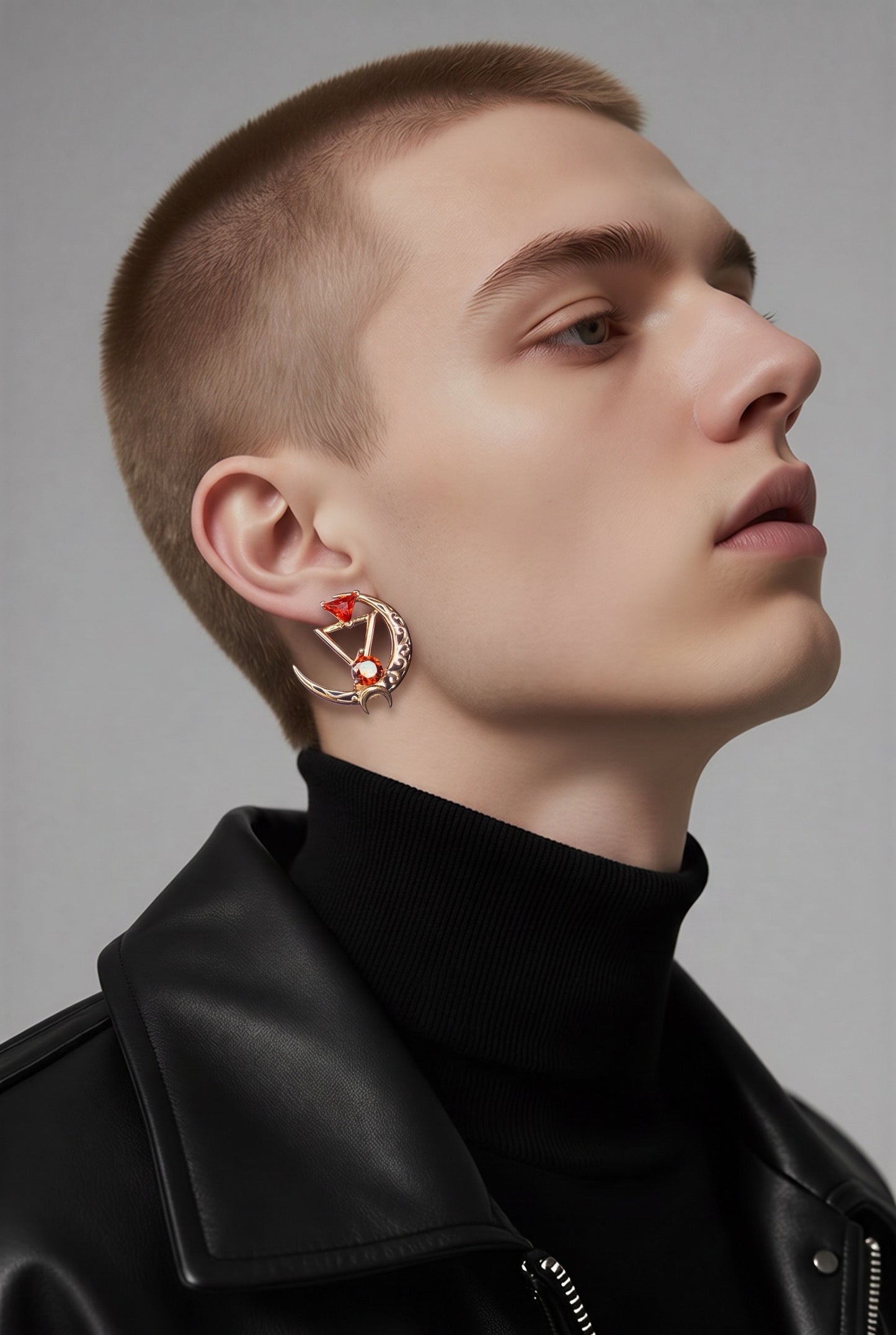 Gold Triangle Moon Earrings: Gemstone Statement Filigree Jewelry, Silver, Rose Gold, Gold, Rhodium, Diamond, Emerald, #everyone, #wedding, #gift, #jewelry