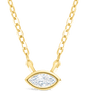 Sterling Silver Marquise Bezel Set Pendant