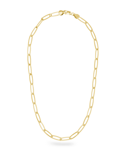 Sterling Silver Large Elongated Paperclip Chain Necklace