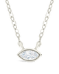 Sterling Silver Marquise Bezel Set Pendant