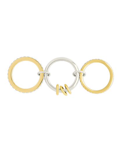 Sterling Silver Birgitta CZ Link Stacking Ring