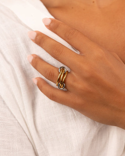 Sterling Silver Jasmin Link Stacking Ring