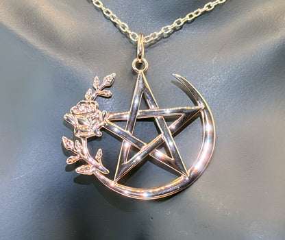 Rose Gold Bling Star Pendant Necklace: Large Pendant, Cultural Statement Jewelry